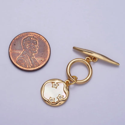 Geometric Bar Shell Pearl Stars Dangle Toggle Clasps Jewelry Closure Supply in Gold &amp; Silver | Z-060 Z-061