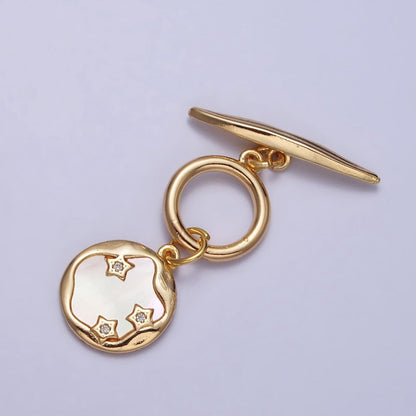 Geometric Bar Shell Pearl Stars Dangle Toggle Clasps Jewelry Closure Supply in Gold &amp; Silver | Z-060 Z-061
