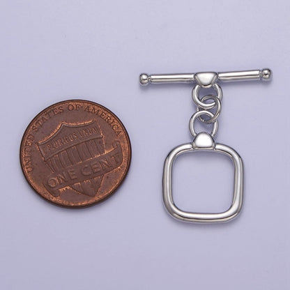 Geometric Square Toggle Clasp Connector, 24k Gold Filled Toggle Clasp, Jewelry End Clasp for Bracelet, Necklace Closure L-687 L-688 L-689
