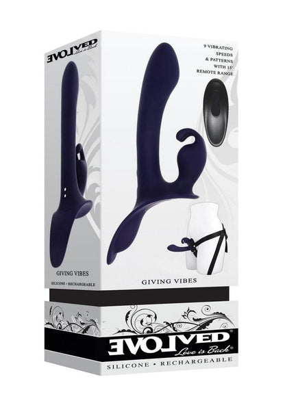 Giving Vibes Silicone Triple Stimulation Strap-On