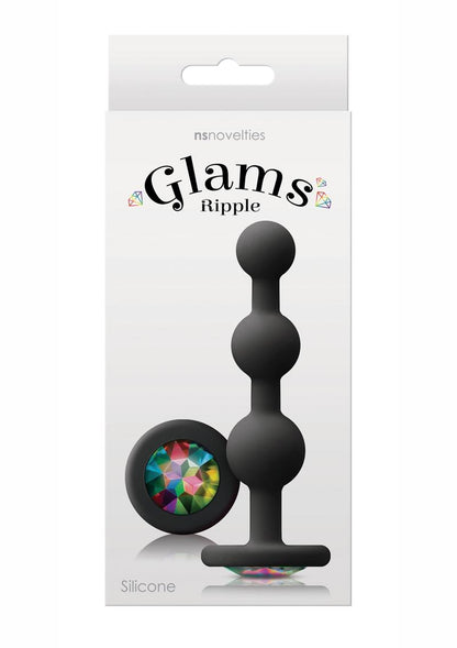 Glams Ripple Black Silicone Anal Beads Plug