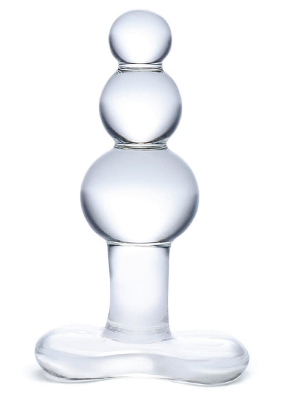 Gläs 4 Inch Beaded Hand Blown Glass Butt Plug