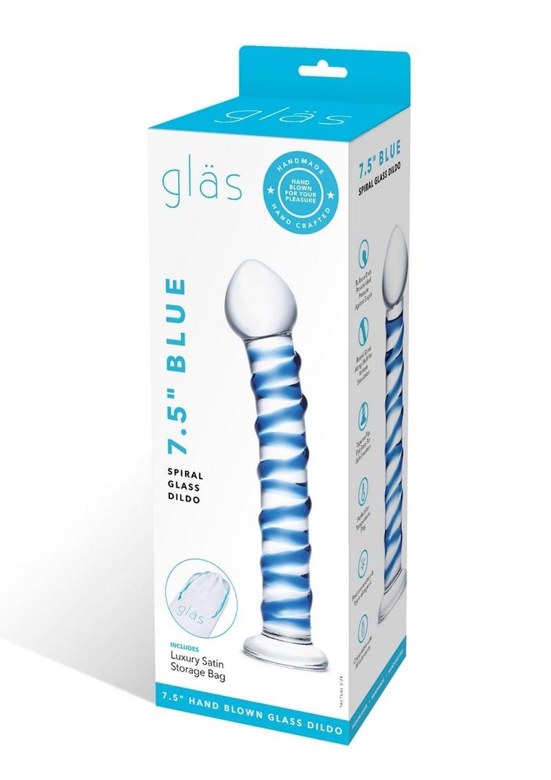 Glas Blue Spiral Glass Dildo With Handcrafted Toy