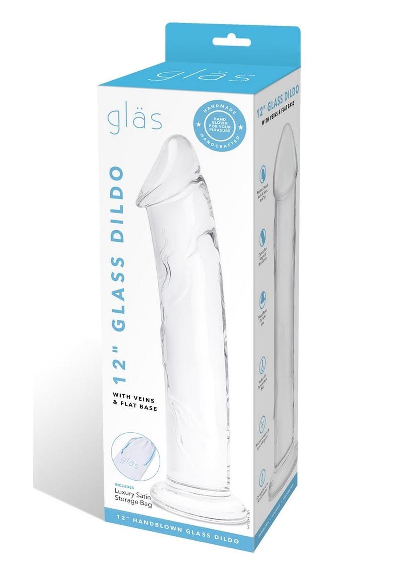 Glas Glass Dildo with Veins And Flat Base