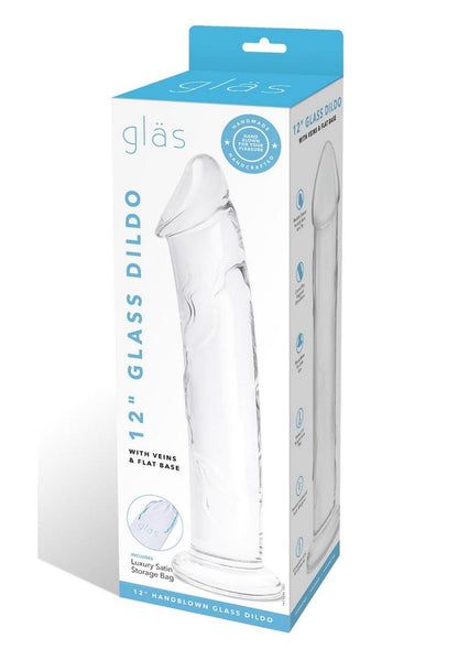 Glas Glass Dildo with Veins And Flat Base