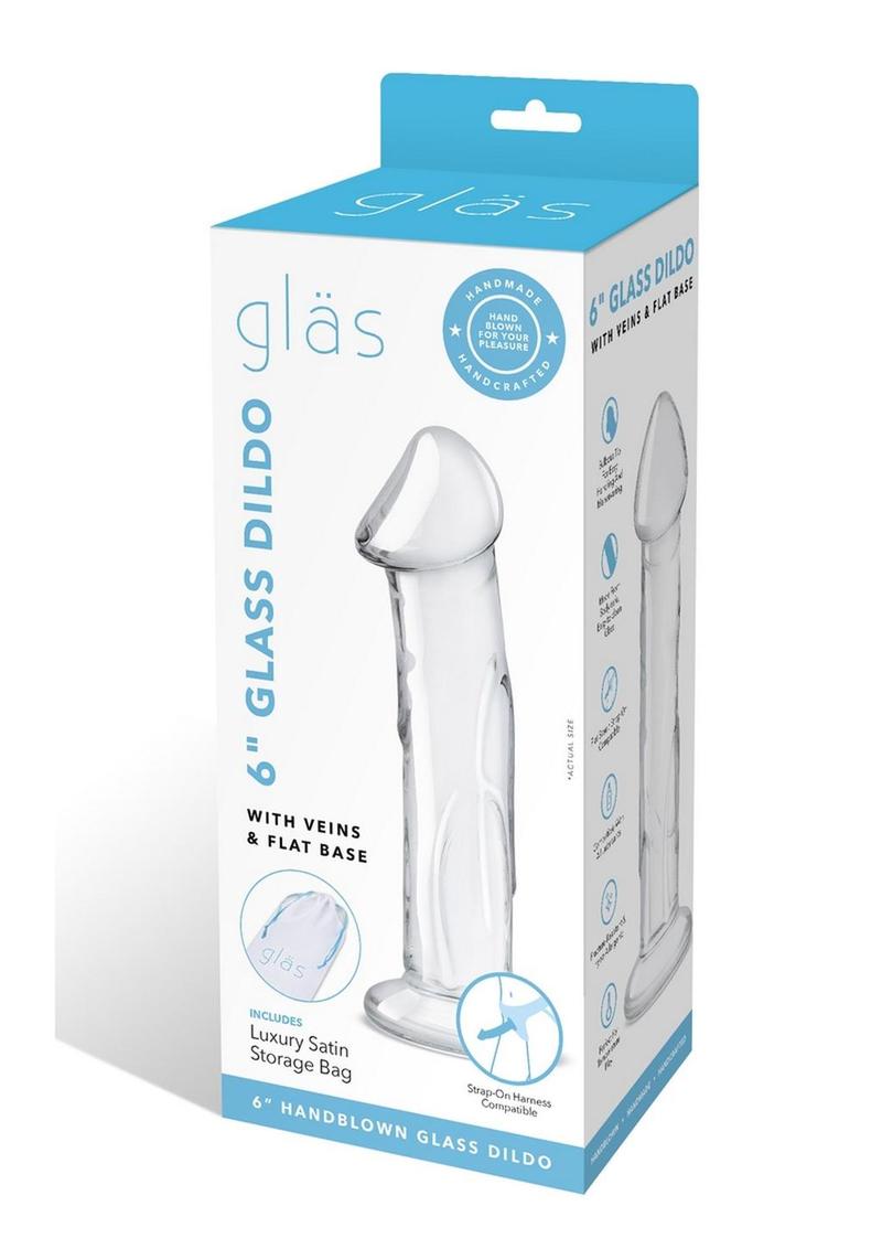 Glas Glass Dildo with Veins And Flat Base