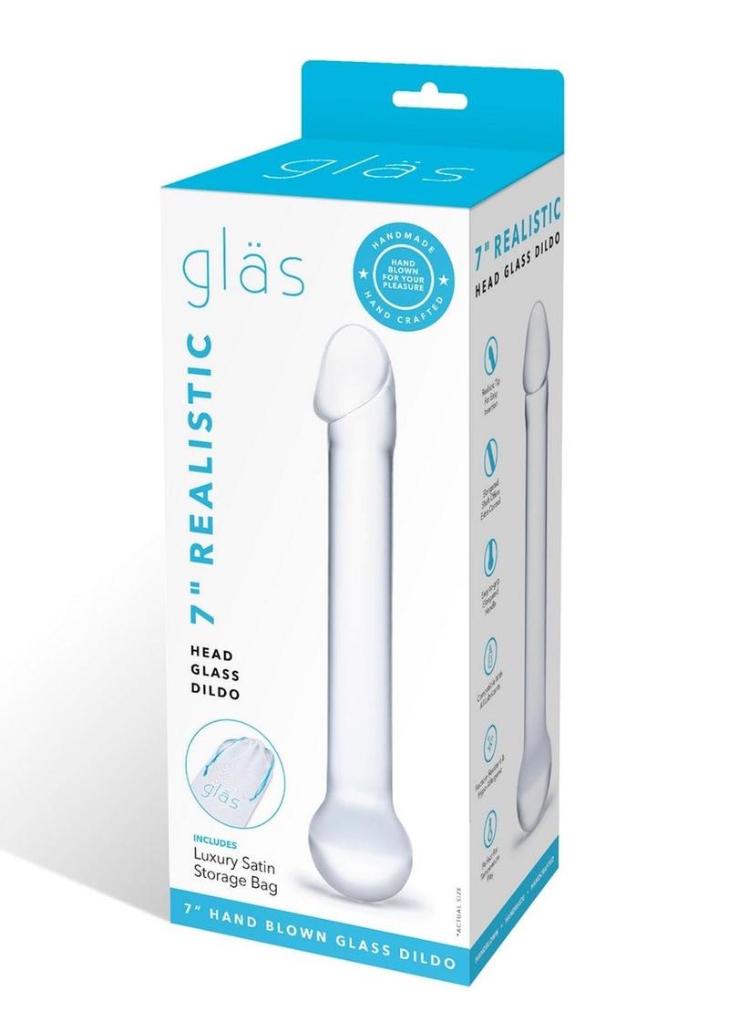 Glas Realistic Head And Handcrafted Clear Glass Toy Dildo