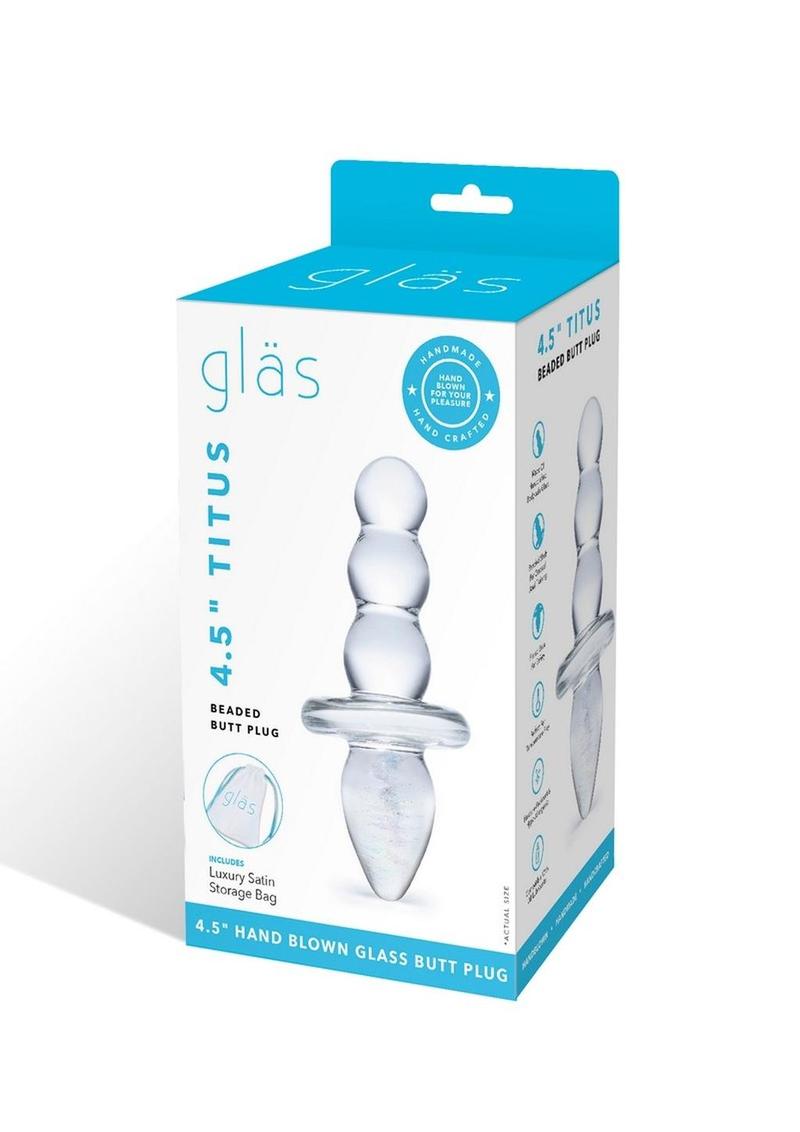 Gläs 4.5 Inch Titus Hand Blown Beaded Glass Butt Plug