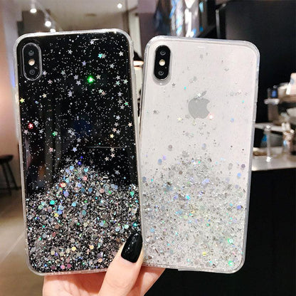 Glitter Luxury Soft Phone Case For iPhone 13 mini 12 Pro 11 ProMax For iPhone XR XS Max X 8 7 6s 6 Plus Back Cover Case Fashion Glitter Silicone Clear Shiny Sparkly Soft Flexible Shock-Absorbing Slim Protective Case