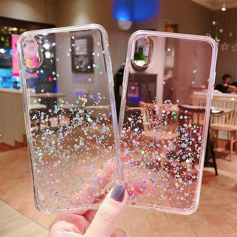 Glitter Luxury Soft Phone Case For iPhone 13 mini 12 Pro 11 ProMax For iPhone XR XS Max X 8 7 6s 6 Plus Back Cover Case Fashion Glitter Silicone Clear Shiny Sparkly Soft Flexible Shock-Absorbing Slim Protective Case