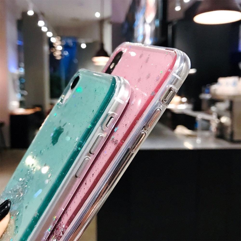 Glitter Luxury Soft Phone Case For iPhone 13 mini 12 Pro 11 ProMax For iPhone XR XS Max X 8 7 6s 6 Plus Back Cover Case Fashion Glitter Silicone Clear Shiny Sparkly Soft Flexible Shock-Absorbing Slim Protective Case