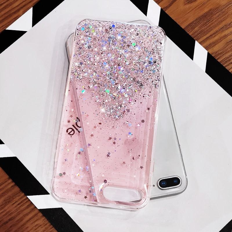 Glitter Luxury Soft Phone Case For iPhone 13 mini 12 Pro 11 ProMax For iPhone XR XS Max X 8 7 6s 6 Plus Back Cover Case Fashion Glitter Silicone Clear Shiny Sparkly Soft Flexible Shock-Absorbing Slim Protective Case