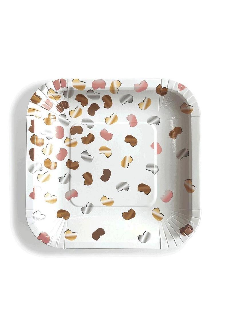 Glitterati Boobie Party Paper Plates Set of 8 Multicolor