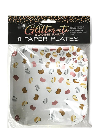 Glitterati Boobie Party Paper Plates Set of 8 Multicolor