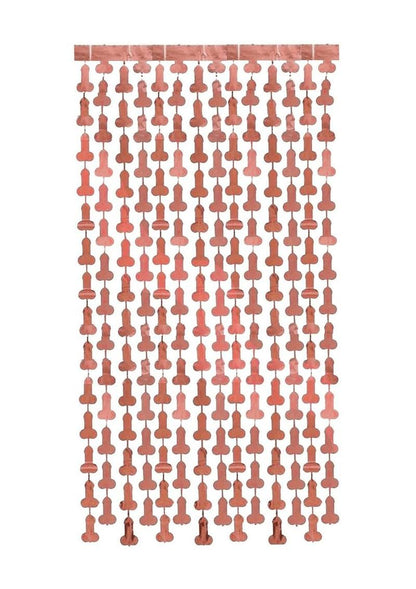 Glitterati Penis Party Metallic Curtains 2-Piece Set Rose Gold