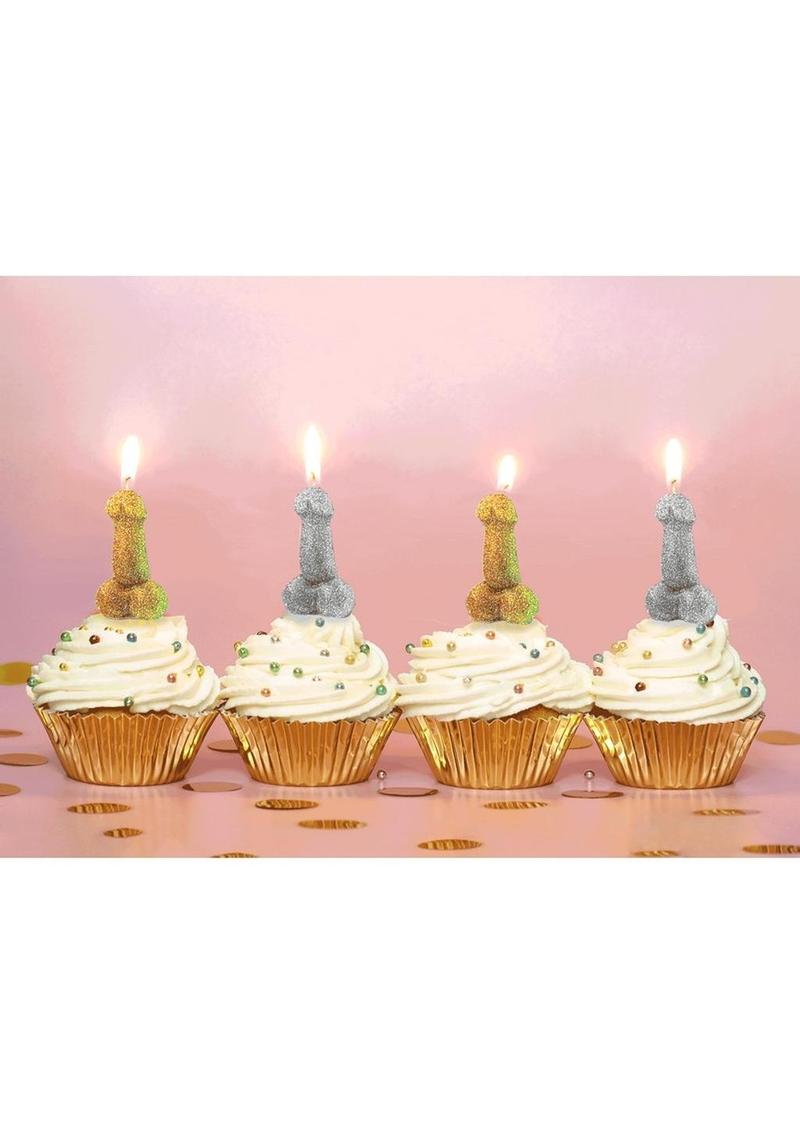 Glitterati Penis Party Candles 5 Sparkling Fun Candles