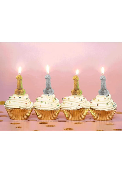 Glitterati Penis Party Candles 5 Sparkling Fun Candles