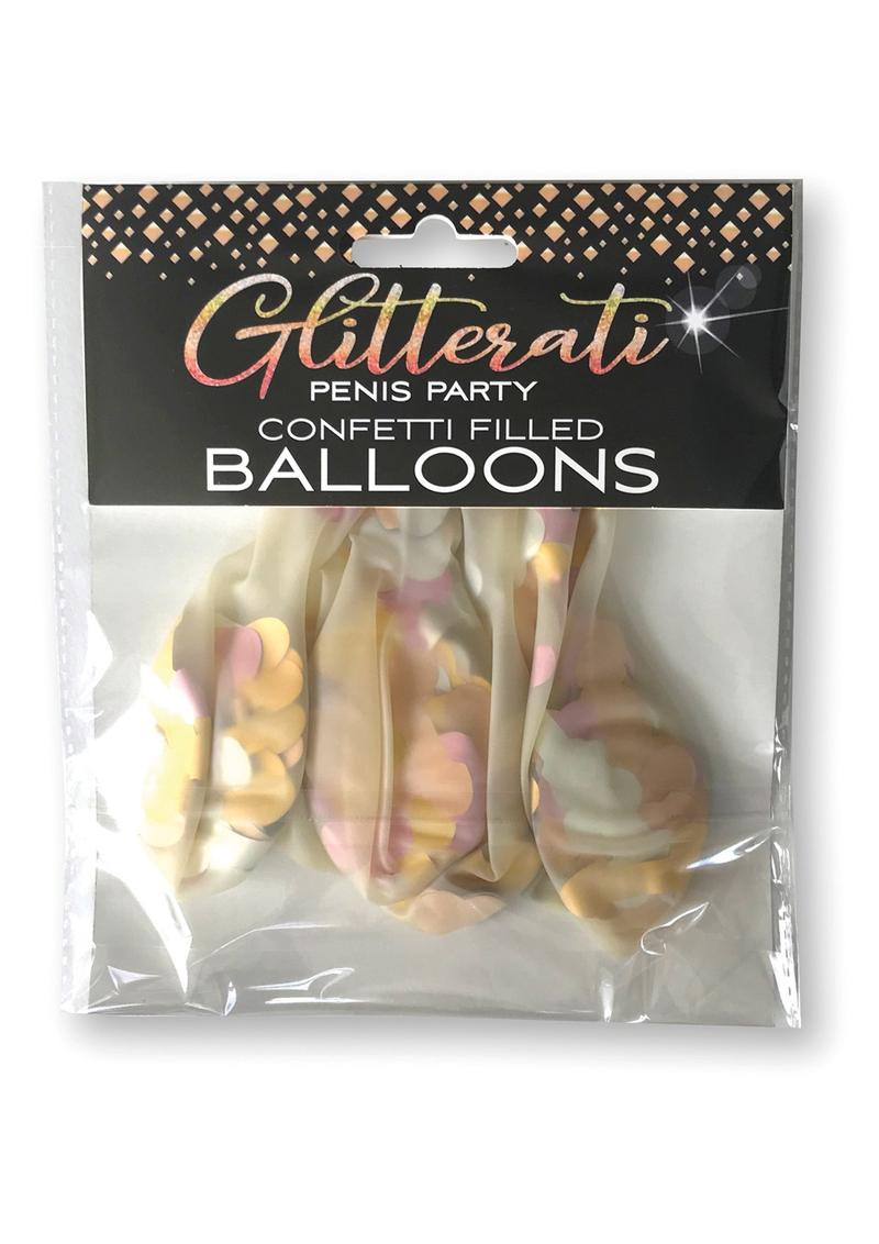Glitterati Penis Party Confetti Filled Balloons Cheeky Design 5-Pack