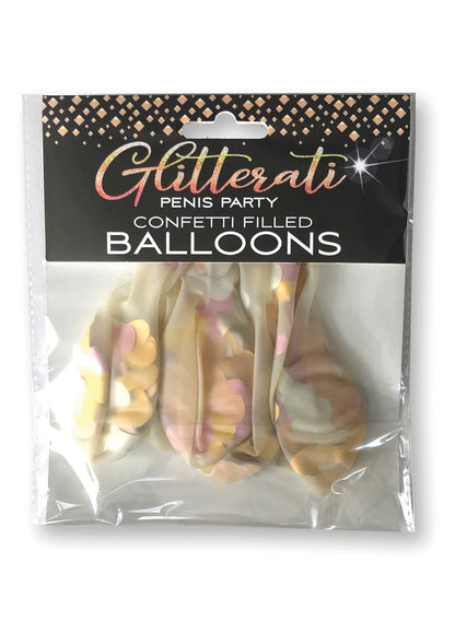 Glitterati Penis Party Confetti Filled Balloons Cheeky Design 5-Pack
