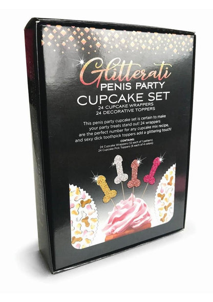 Glitterati Penis Party Cupcake Set 48 Pieces Penis-Shaped Designs