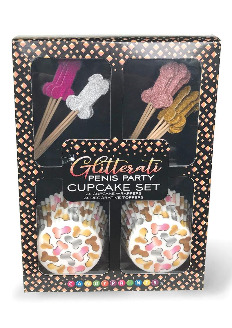 Glitterati Penis Party Cupcake Set 48 Pieces Penis-Shaped Designs