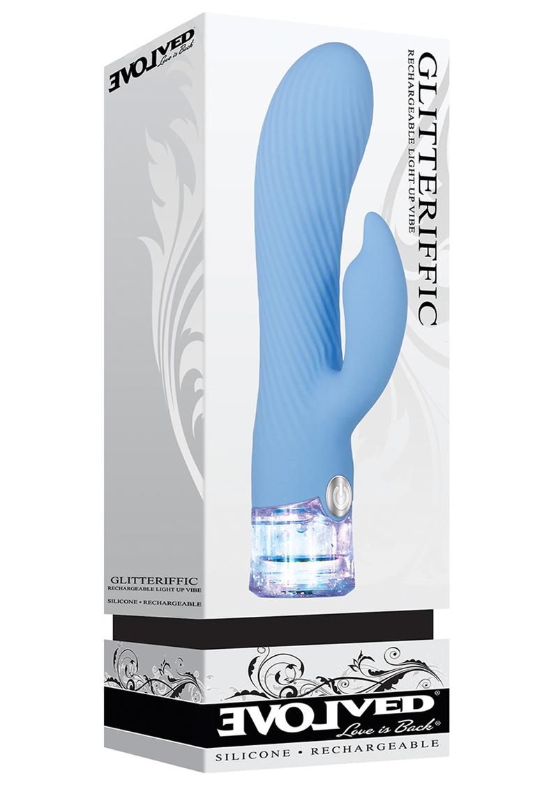 Glitteriffic Rechargeable Silicone Light-Up Rabbit Vibrator