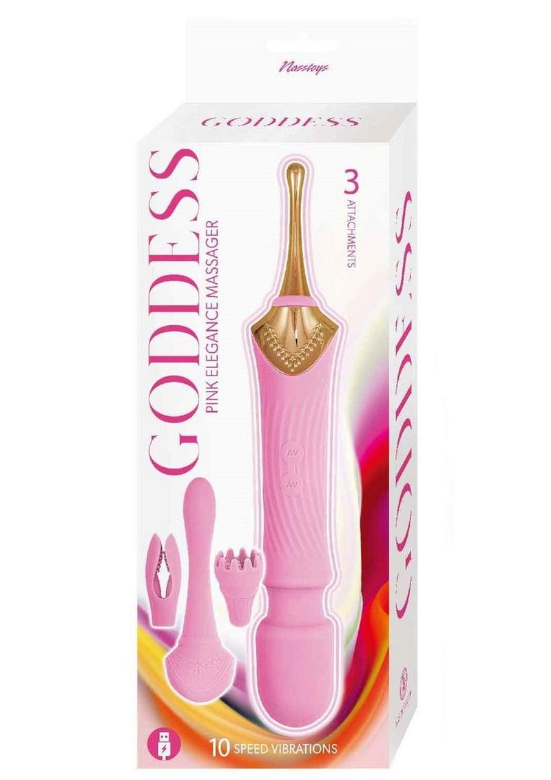 Goddess Pink Elegance Rechargeable Silicone Dual End Massager