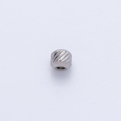 Gold 4.5mm Revolving Pattern Tiny Rondelle Minimalist Spacer Bead in Gold &amp; Silver 10pcs  | B066
