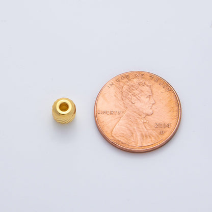 Gold 4.5mm Revolving Pattern Tiny Rondelle Minimalist Spacer Bead in Gold &amp; Silver 10pcs  | B066