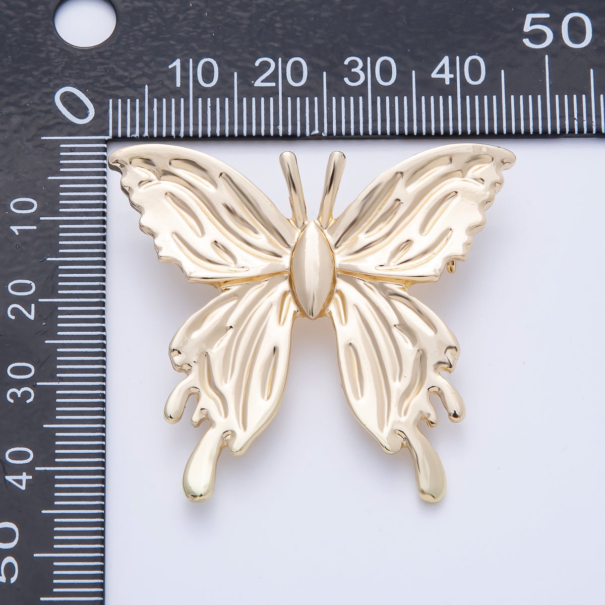 Gold 45mm x 41mm Minimalist Butterfly Insect Pin Brooch | BH-090