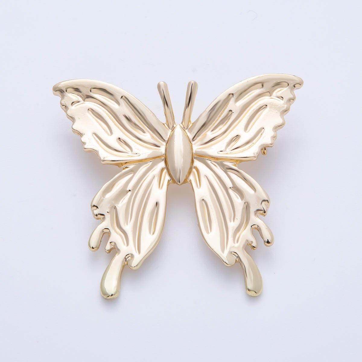 Gold 45mm x 41mm Minimalist Butterfly Insect Pin Brooch | BH-090