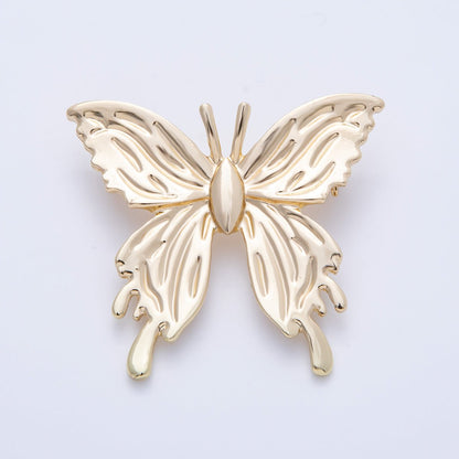 Gold 45mm x 41mm Minimalist Butterfly Insect Pin Brooch | BH-090