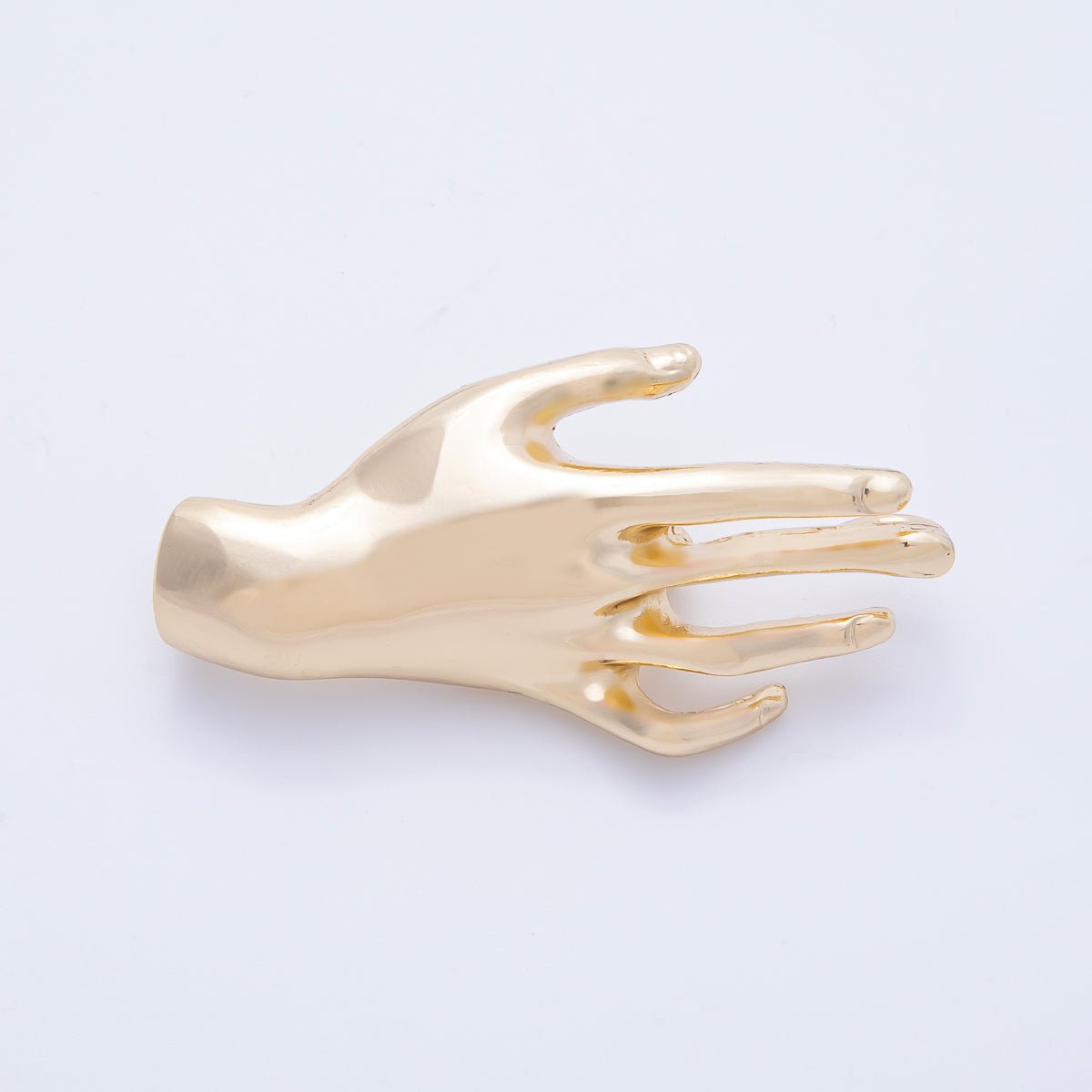 Gold 55mm x 28mm Minimalist Hand Pin Brooch | BH-075