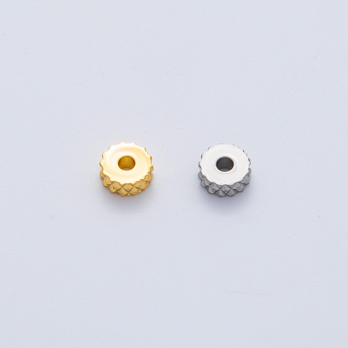 Gold 5mm Pineapple Skin Rondelle Spacer Bead in Gold &amp; Silver 10 pcs | B093