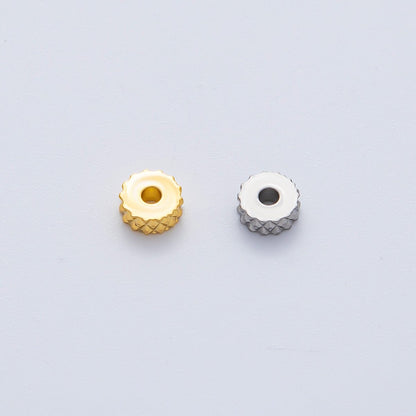 Gold 5mm Pineapple Skin Rondelle Spacer Bead in Gold &amp; Silver 10 pcs | B093