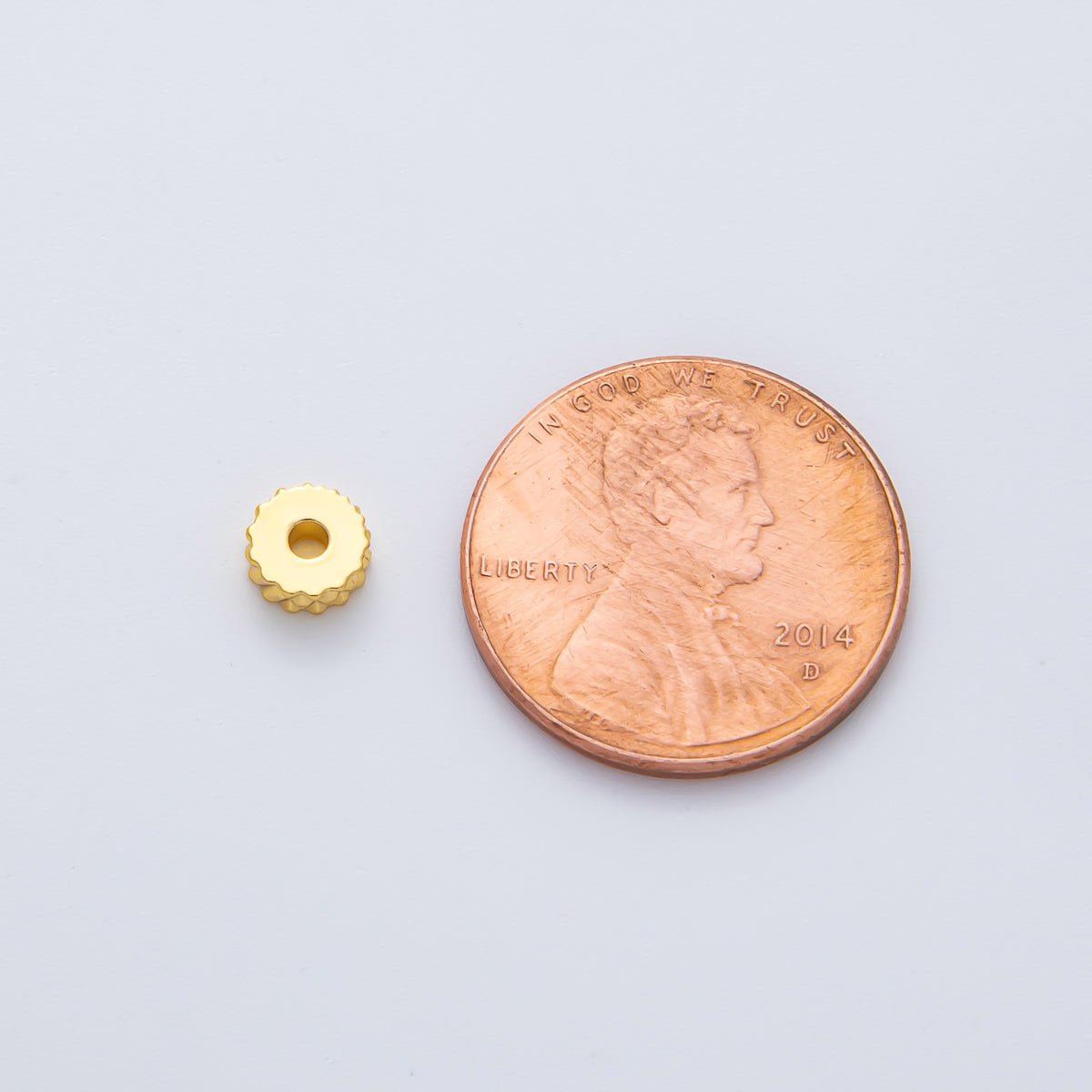 Gold 5mm Pineapple Skin Rondelle Spacer Bead in Gold &amp; Silver 10 pcs | B093