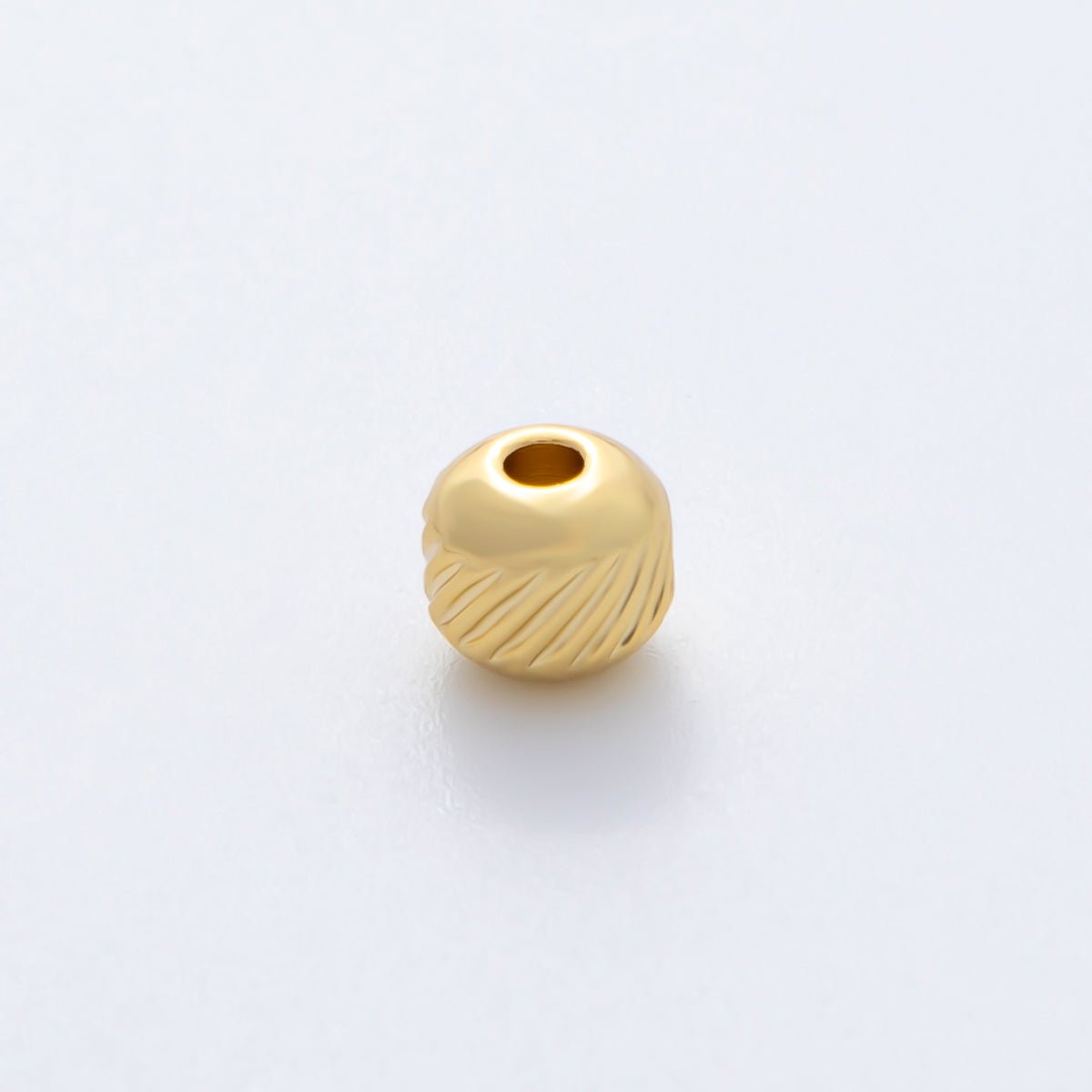 Gold 5mm Revolving Pattern Chunky Rondelle Minimalist Spacer Bead in Gold &amp; Silver 10 pcs | B047