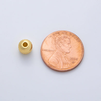 Gold 5mm Revolving Pattern Chunky Rondelle Minimalist Spacer Bead in Gold &amp; Silver 10 pcs | B047