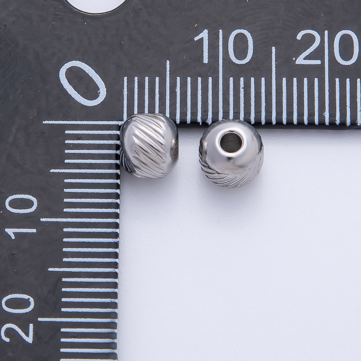 Gold 5mm Revolving Pattern Chunky Rondelle Minimalist Spacer Bead in Gold &amp; Silver 10 pcs | B047