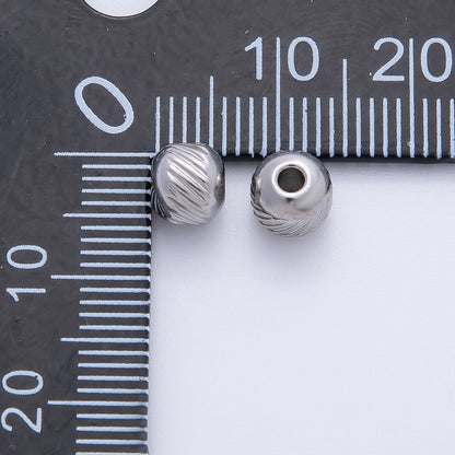 Gold 5mm Revolving Pattern Chunky Rondelle Minimalist Spacer Bead in Gold &amp; Silver 10 pcs | B047