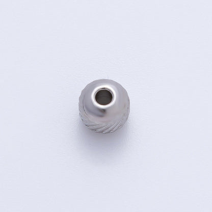 Gold 5mm Revolving Pattern Chunky Rondelle Minimalist Spacer Bead in Gold &amp; Silver 10 pcs | B047