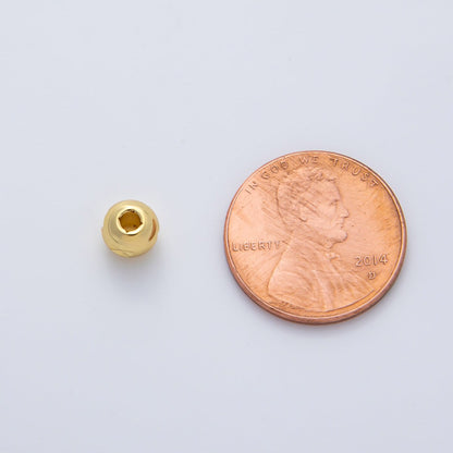 Gold  5mm Tiny Rondelle X Mark Spacer Bead in Gold &amp; Silver 10 pcs | B152