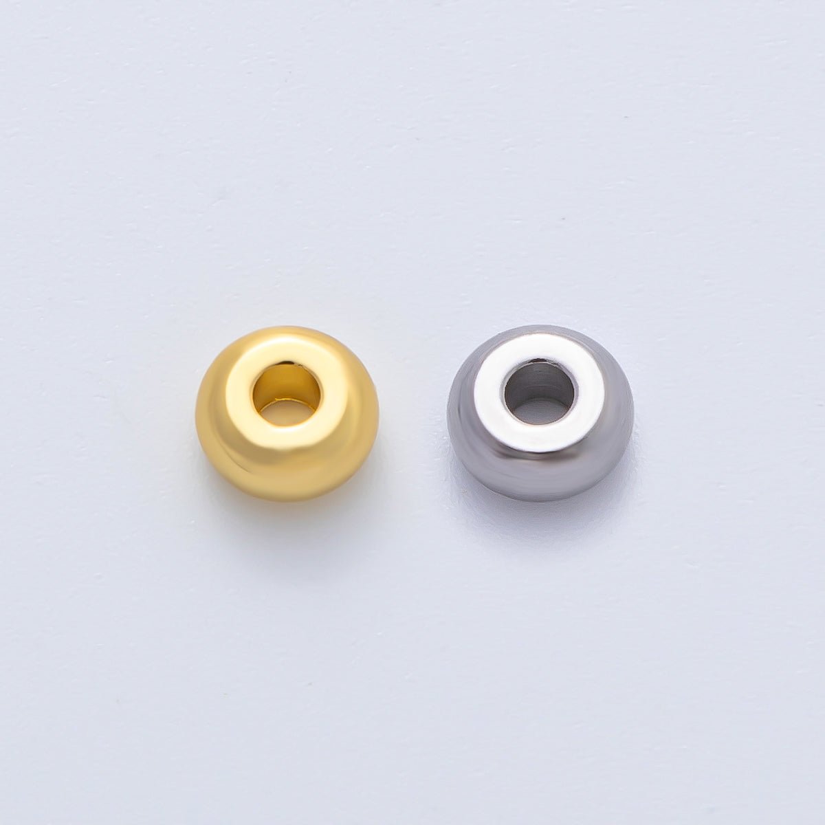 Gold 6mm Dainty Circle Round Spacer Bead in Gold &amp; Silver 10 pcs | B272