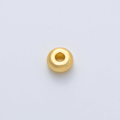 Gold 6mm Dainty Circle Round Spacer Bead in Gold &amp; Silver 10 pcs | B272