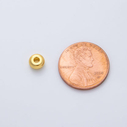 Gold 6mm Dainty Circle Round Spacer Bead in Gold &amp; Silver 10 pcs | B272