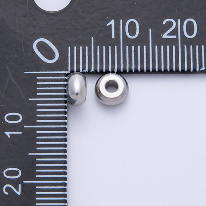 Gold 6mm Dainty Circle Round Spacer Bead in Gold &amp; Silver 10 pcs | B272
