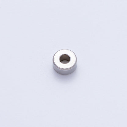 Gold 6mm Puffy Rondelle Spacer Bead Set in Gold &amp; Silver by 10 Pieces | B086