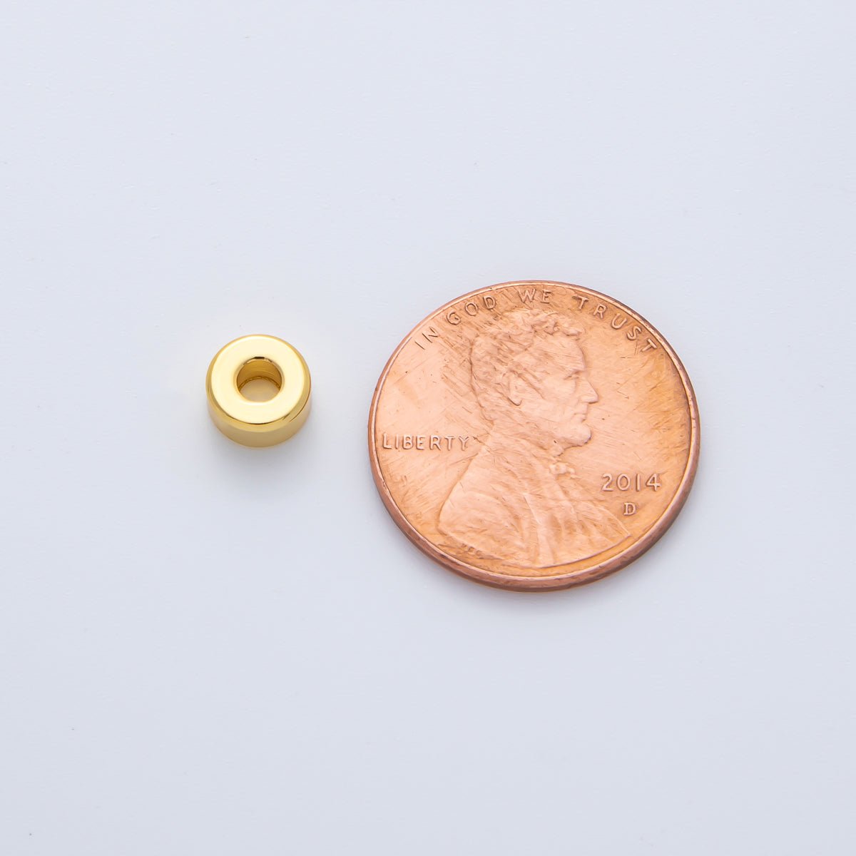 Gold 6mm Puffy Rondelle Spacer Bead Set in Gold &amp; Silver by 10 Pieces | B086