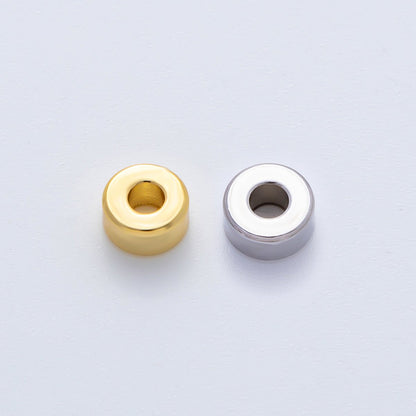Gold 6mm Puffy Rondelle Spacer Bead Set in Gold &amp; Silver by 10 Pieces | B086