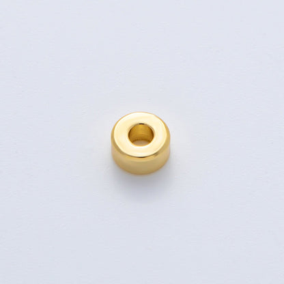 Gold 6mm Puffy Rondelle Spacer Bead Set in Gold &amp; Silver by 10 Pieces | B086